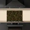 Spat - Waterverf - Geel - Zwart keuken achterwand spatscherm klein 900 -sfeer1