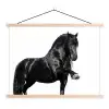 Fries - Hengst - Modern textielposter latten blank klein -3d