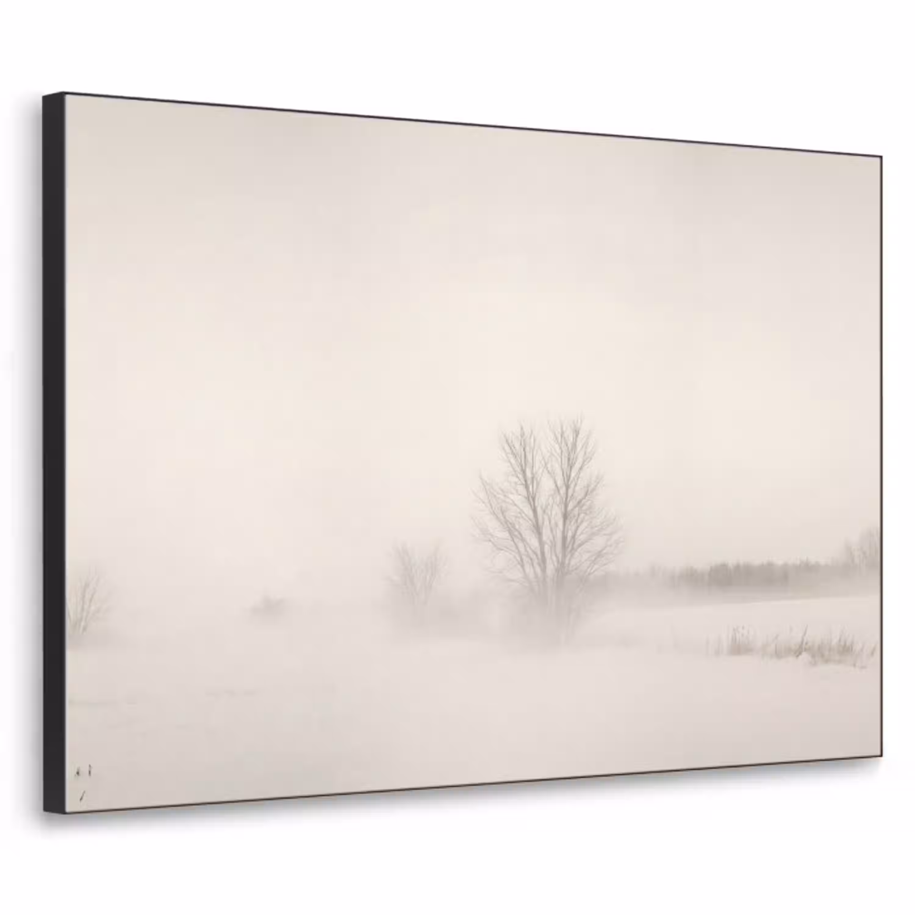 Boom - Mist - Sneeuw - Winter - Minimalistisch Textielframe zwart klein -3d