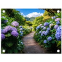 Hortsensia - Pad - Bloemen tuinposter los doek klein -3d