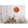 Bloemen - Wit - Subtiel - Roestkleur Wandcirkel aluminium klein -woonkamer