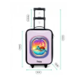 Schildpad die zwemt met zonsondergang Kinderkoffer - Zwart klein -productfoto_formaten