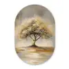 Schilderij - Boom - Abstract - Bladeren Wandcirkel Ovaal Forex klein -3d