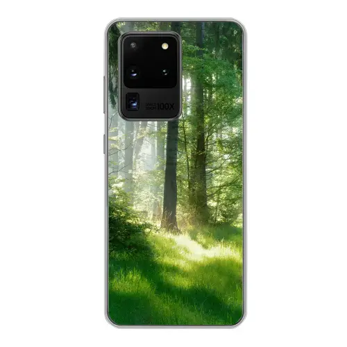 Natuur - Bomen - Bos - Groen - Zon Telefoonhoesje Samsung Galaxy S20 Ultra klein -3d