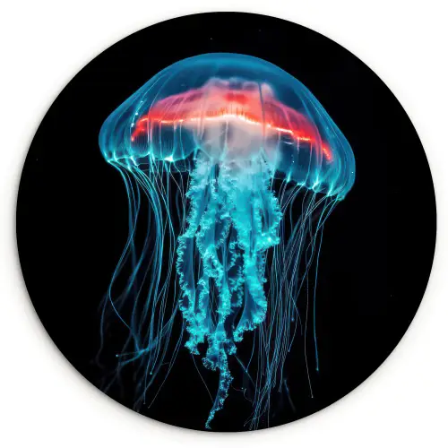 Kwal - Tentakels - Blauw - Licht Wandcirkel plexiglas klein -3d