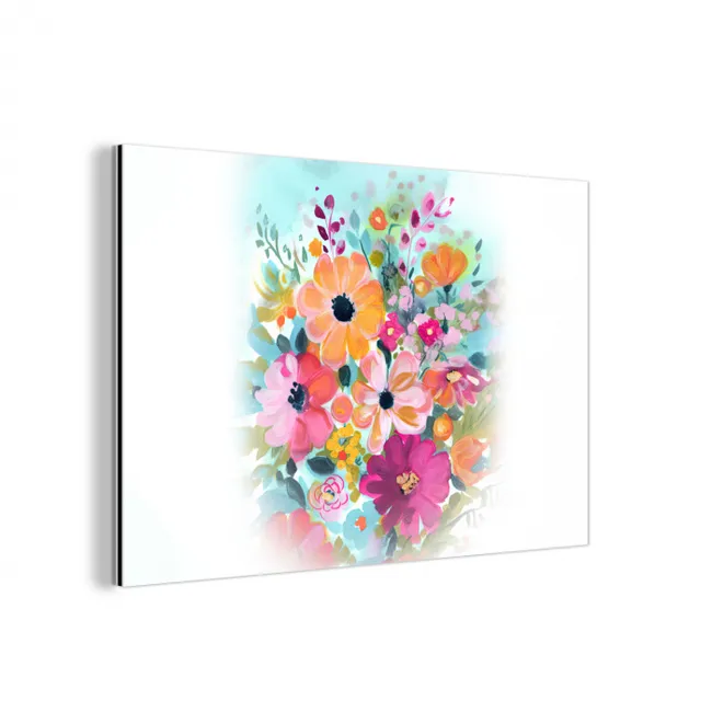 Bloemen - Kleuren - Boeket - Natuur aluminium wit klein -3d