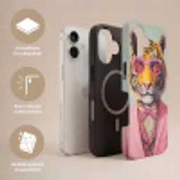 Tijger - Strik - Jasje - Roze Toughcase MagSafe Apple iPhone 17 klein -USP_Lagen_DE