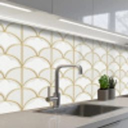 Mozaïek - Bogen - Goud keuken achterwand 2 middel 871 -3d_schuin