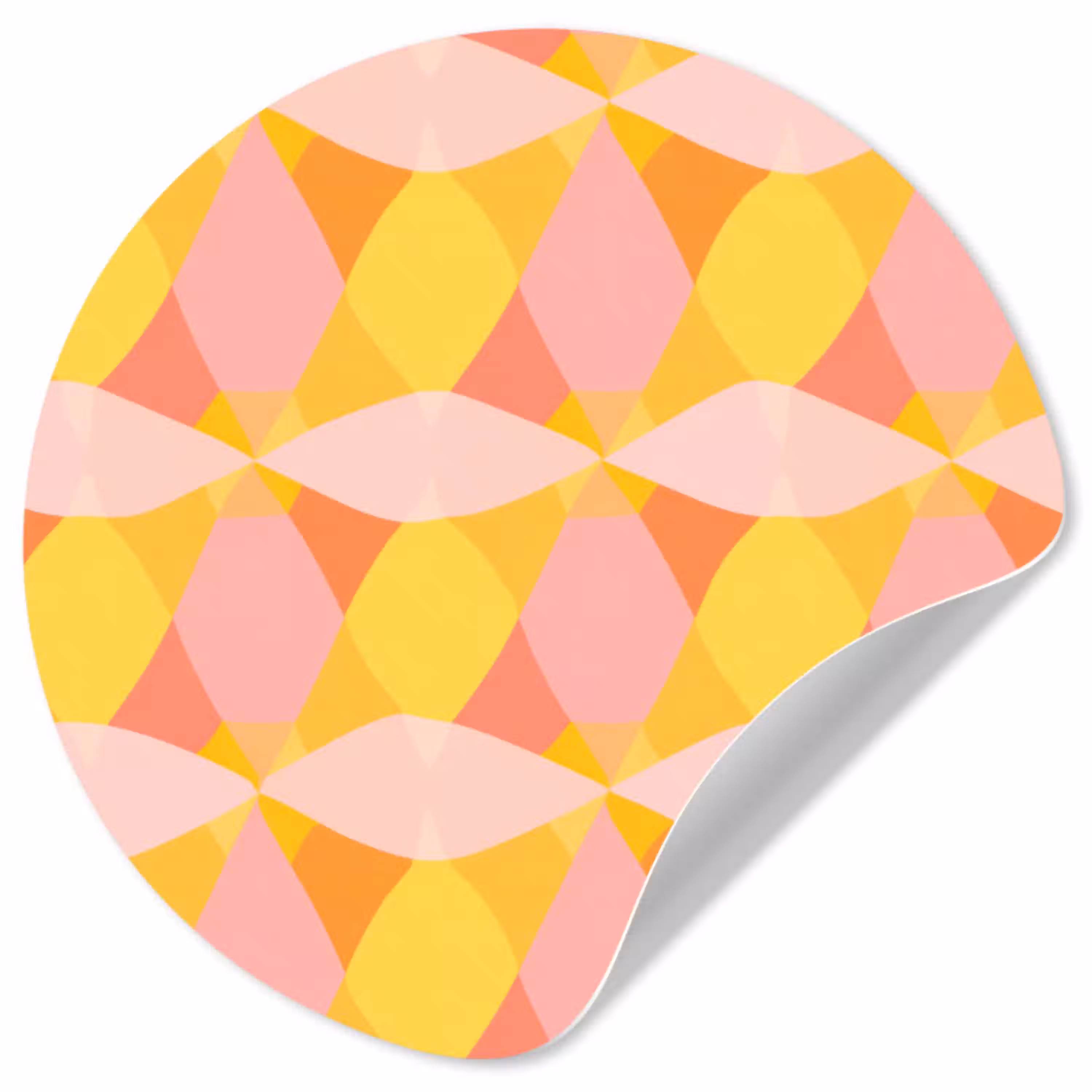 Kleurrijk - Ruitpatroon - Bladvormen Wandcirkel behangsticker klein 186 -3d