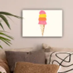 Schepijs - Hoorntje - Illustratie - Minimalistisch canvas 2cm klein -sfeer1