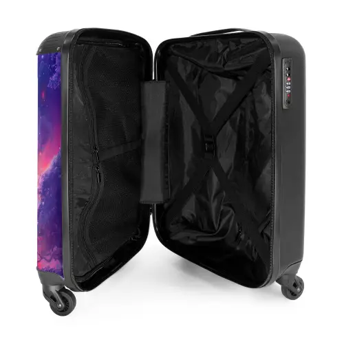 Paarse Eenhoorn in Magische Omgeving NBS - Handbagage koffer - Kinderen Unisex middel -binnenkant