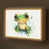 Kikker - Groen - Water - Dieren Light Box met batterij (Wandlamp kind) middel -z3d_website