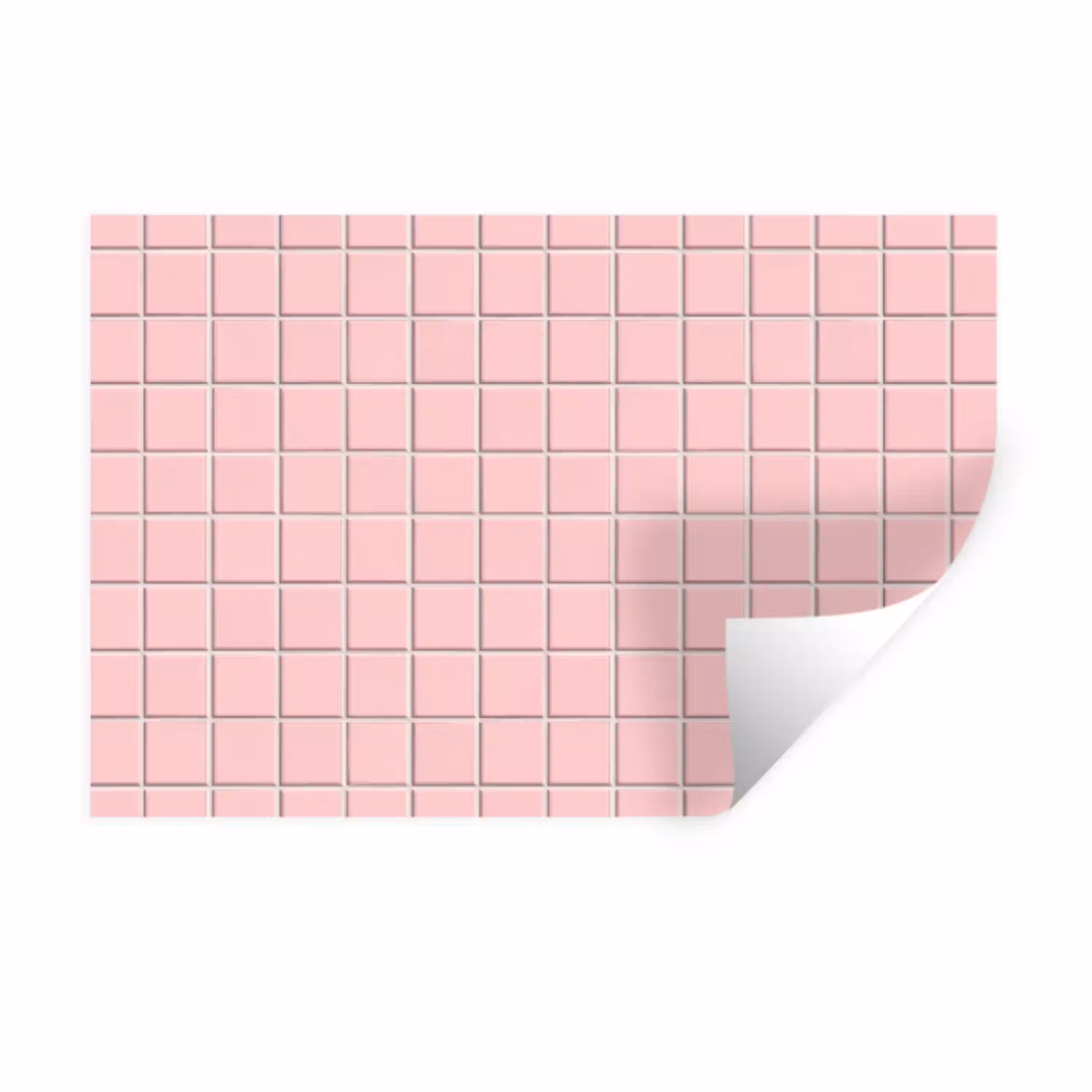 Patroon - Tegel - Pastelroze Muursticker klein 286 -3d