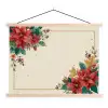 Kerst - Poinsettia - Omlijsting - Kleurrijk textielposter latten blank klein -3d