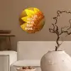 Zonnebloem - Close up - Geel - Quote Wandcirkel plexiglas klein -sfeer1
