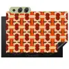 Geometrisch - Retro - Oranje Inductie beschemer met haakjes klein 777 -3d