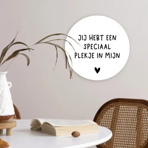 Een speciaal plekje in mijn hart - Spreuken - Quotes Wandcirkel kunststof plaat 5mm dik klein -sfeer4