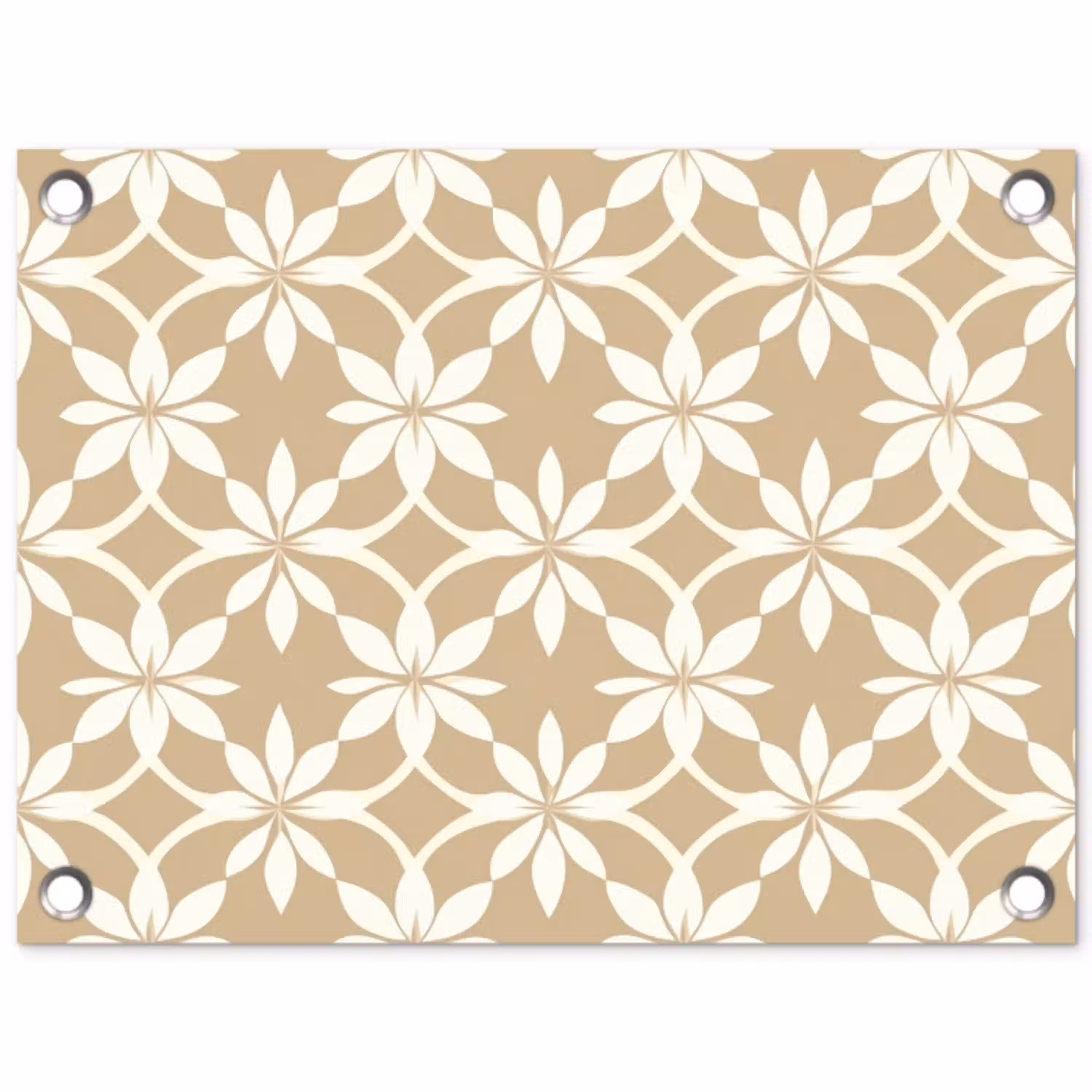 Bloemen - Patroon - Beige tuinposter los doek klein 239 -3d