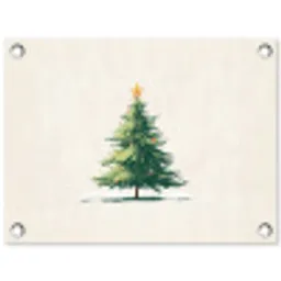 Kerstboom - Illustratie - Ster - Sneeuw tuinposter los doek klein -3d