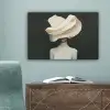 Vrouw - Beige - hoed canvas 2cm klein -sfeer4