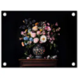 Bloemenvaas - Hout - Bloemen - Boeket tuinposter los doek klein -3d