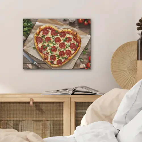 Pizza - Hart - Pepperoni - Tomaat PET vilt klein -sfeer3
