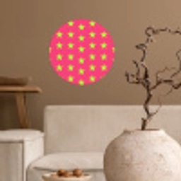 Sterren - Patroon - Roze Wandcirkel behangsticker klein 186 -sfeer1