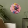 Kleurrijk - Bloemen - Vrouw - Zon Akoestische PET Vilt - Rond klein -sfeer2