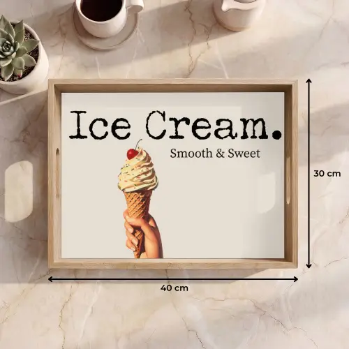 Ice cream - Softijs - Kleurrijk - Kers Dienblad Rechthoek middel -USP_Formaat
