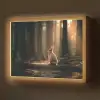 Konijn - Bos - Zonnestralen Light Box met batterij (Wandlamp) middel -z3d_website