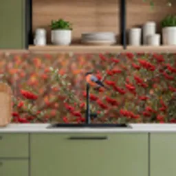 Goudvink - Bessen - Herfst - Natuur - Kleurrijk keuken achterwand 2 middel -sfeer3