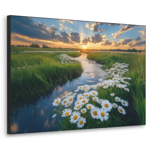 Beekje - Landschap - Margriet Textielframe zwart klein -3d