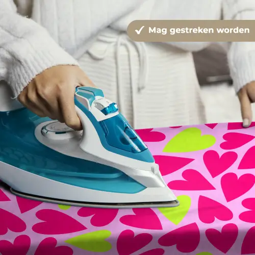 Patroon - Hart - Roze - Groen Wandkleed katoen klein 269 -sfeer9