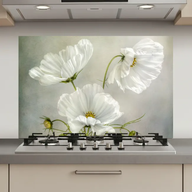 Bloemen - Stilleven - Klaproos - Wit - Botanisch keuken achterwand spatscherm klein -3d_website