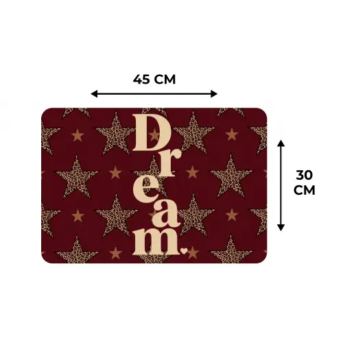 Sterren - Luipaardprint - Dream - Bordeaux Placemat vinyl groot -specs