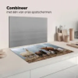 Boerderijdieren - Groep - Mist - Natuur - Rustiek Inductie beschermer vinyl 3mm klein -wsfeer7_website