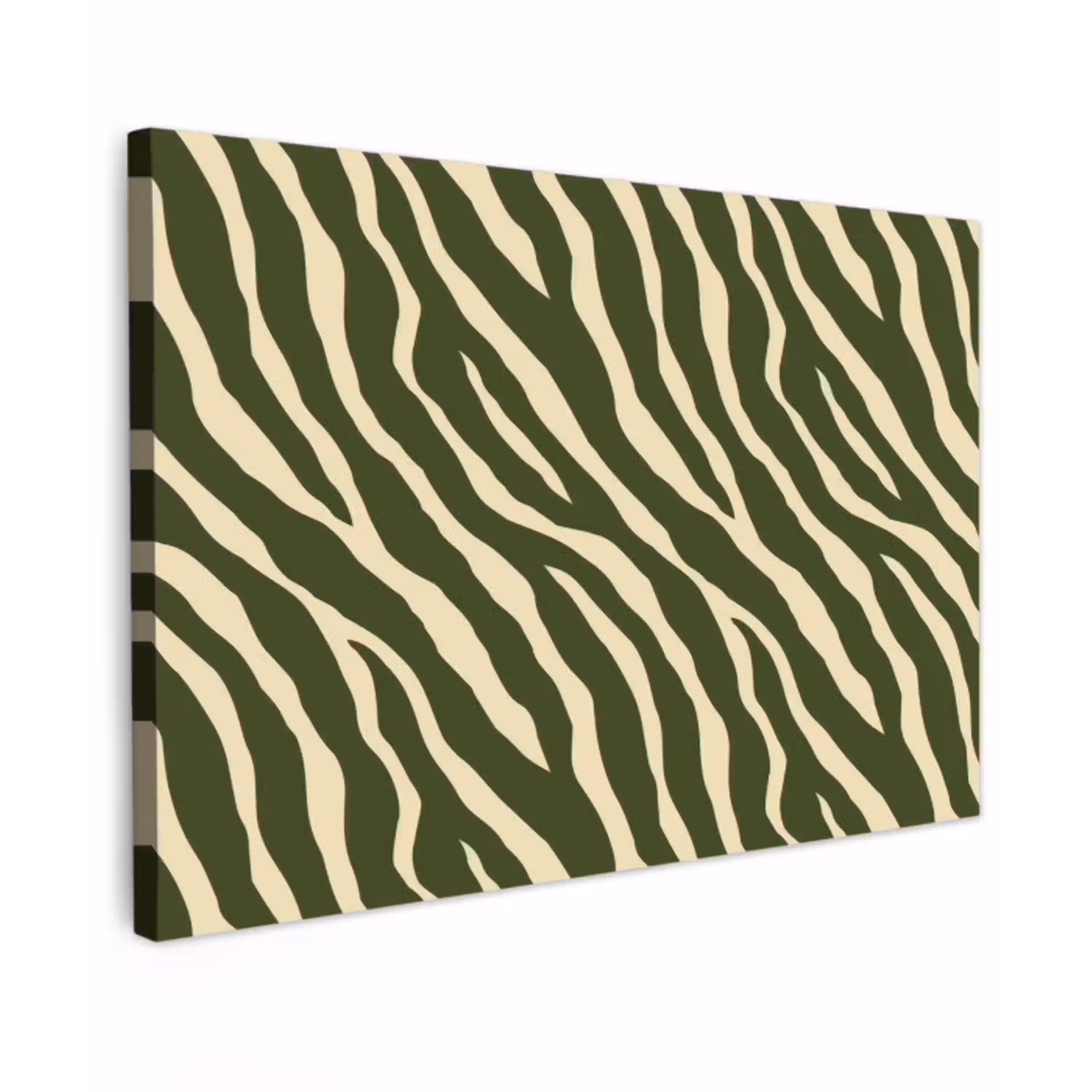 Zebra - Patroon - Groen Tuinposter op houten frame 2 cm dik klein 845 -3d