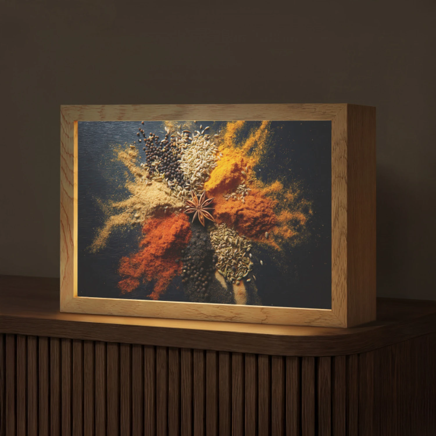 Specerijen - Explosie - Oranje Light Box met kabel (Tafellamp) klein -z3d_website