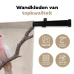 Papagaai - Tak - Roze Wandkleed katoen klein -sfeer2