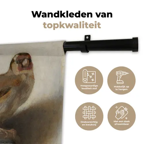 Het puttertje - Carel Fabritius Wandkleed katoen klein -sfeer2