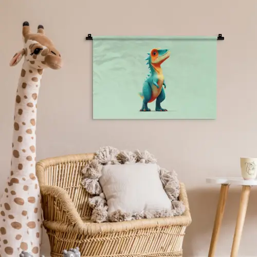 Cartoon - Dino - Oranje - Stekels Wandkleed katoen klein -wsfeer5_kind