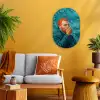 Portret - Klassiek - Blauw Wandcirkel Ovaal Forex klein -sfeer4
