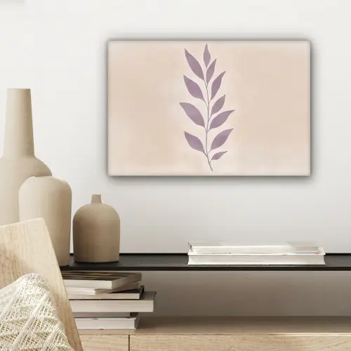Tak - Bladeren - Minimalistisch - Beige canvas 2cm klein -sfeer6