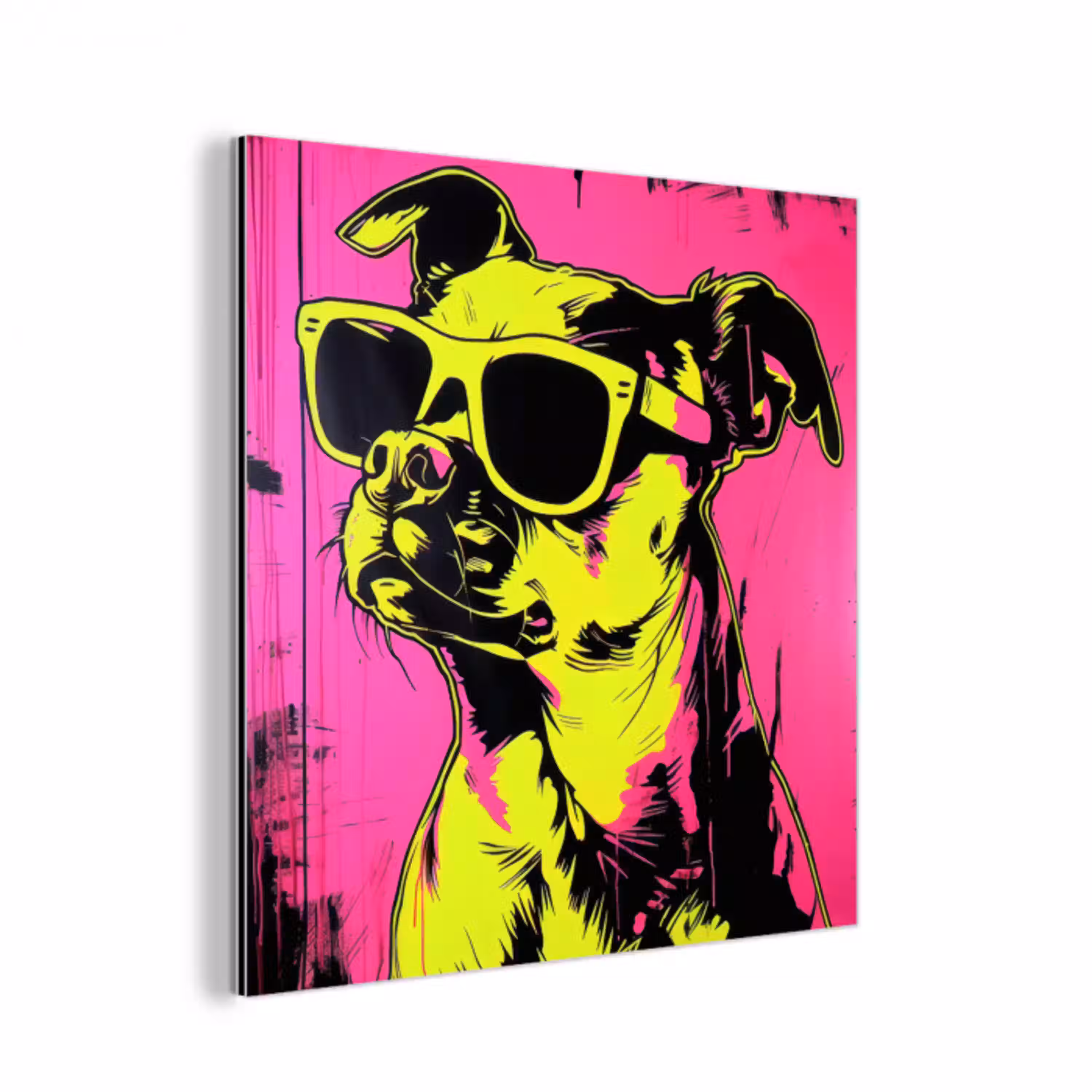 Hond - Zonnebril - Roze - Art aluminium wit klein -3d