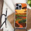 Landschap - Afrikaans - Zon Hoesje iPhone 16 Pro Max met koord klein -sfeer4
