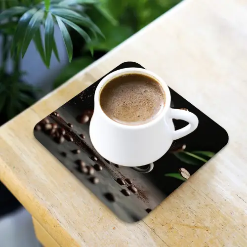 Cappuccino - Kop - Bonen - Bruin onderzetter kurk middel -sfeer5