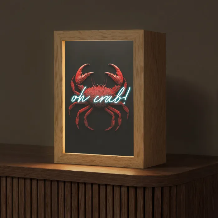 Krab - Rood - Neon - Quote Light Box met kabel (Tafellamp) klein -z3d_website