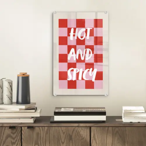 Hot - Spicy - Geruit - Rood plexiglas 5mm klein -sfeer1