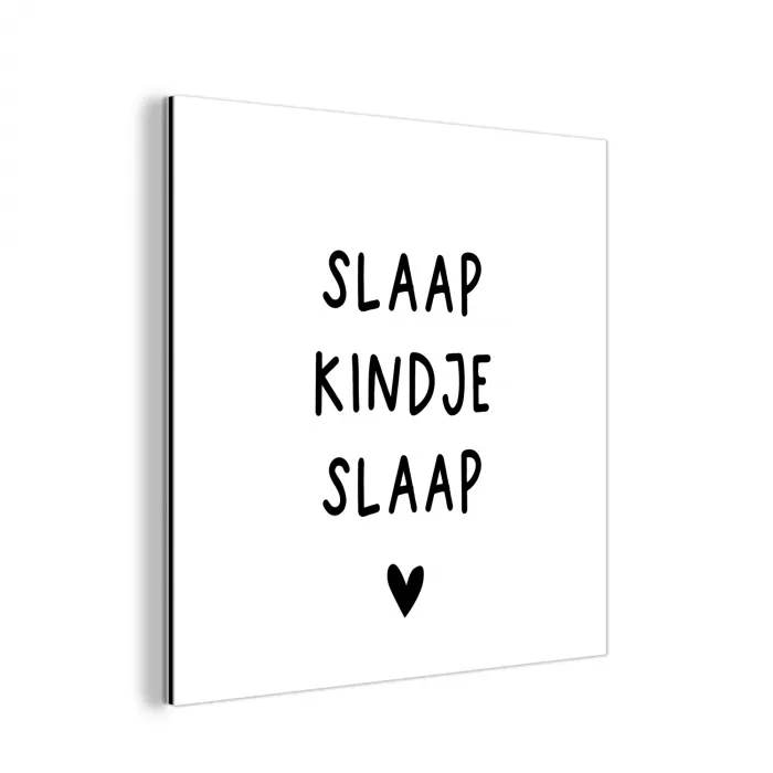 Spreuken - Quotes - Slaap kindje slaap aluminium wit klein -3d