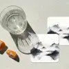 Bergen - Mistig - Water - Wit onderzetter kurk middel -sfeer4